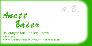 anett baier business card
